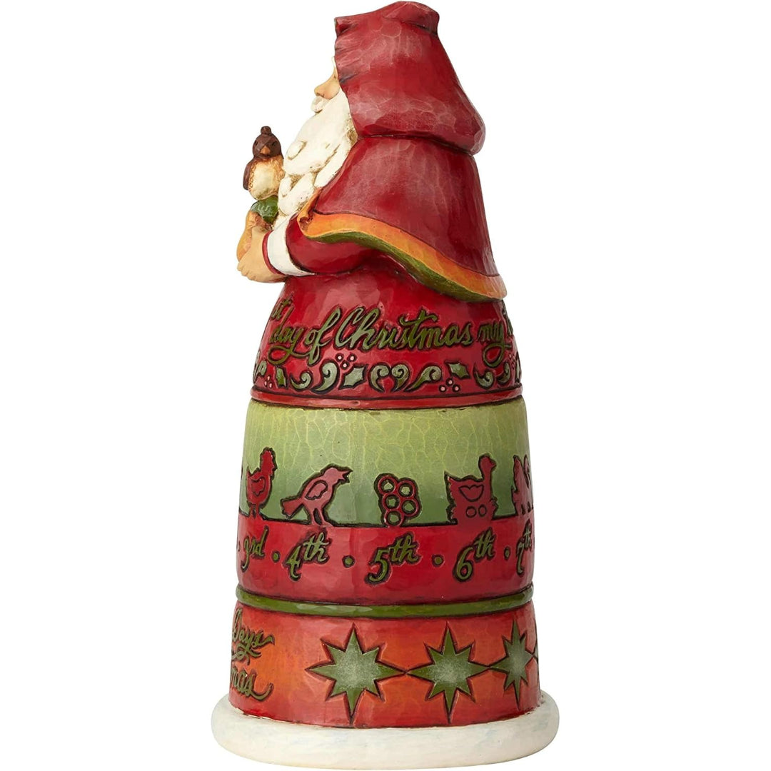 Jim Shore Heartwood Creek 12 Days of Christmas Santa Figurine, 10.2"