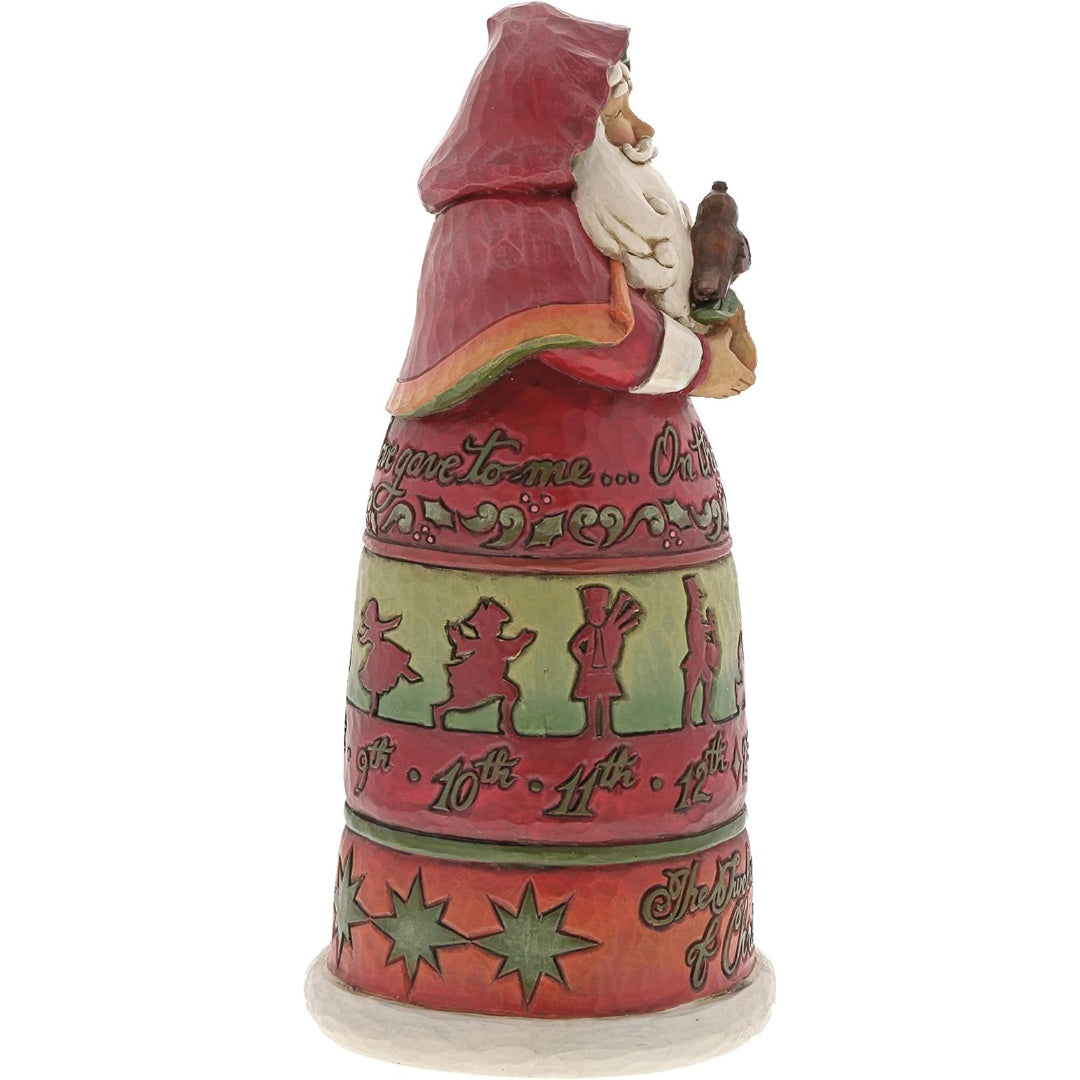 Jim Shore Heartwood Creek 12 Days of Christmas Santa Figurine, 10.2"