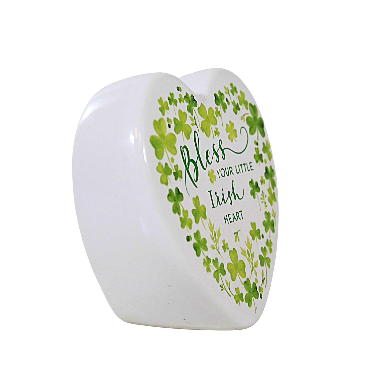 Roman Irish Heart Figurine, 3.5-inch Height, Ceramic