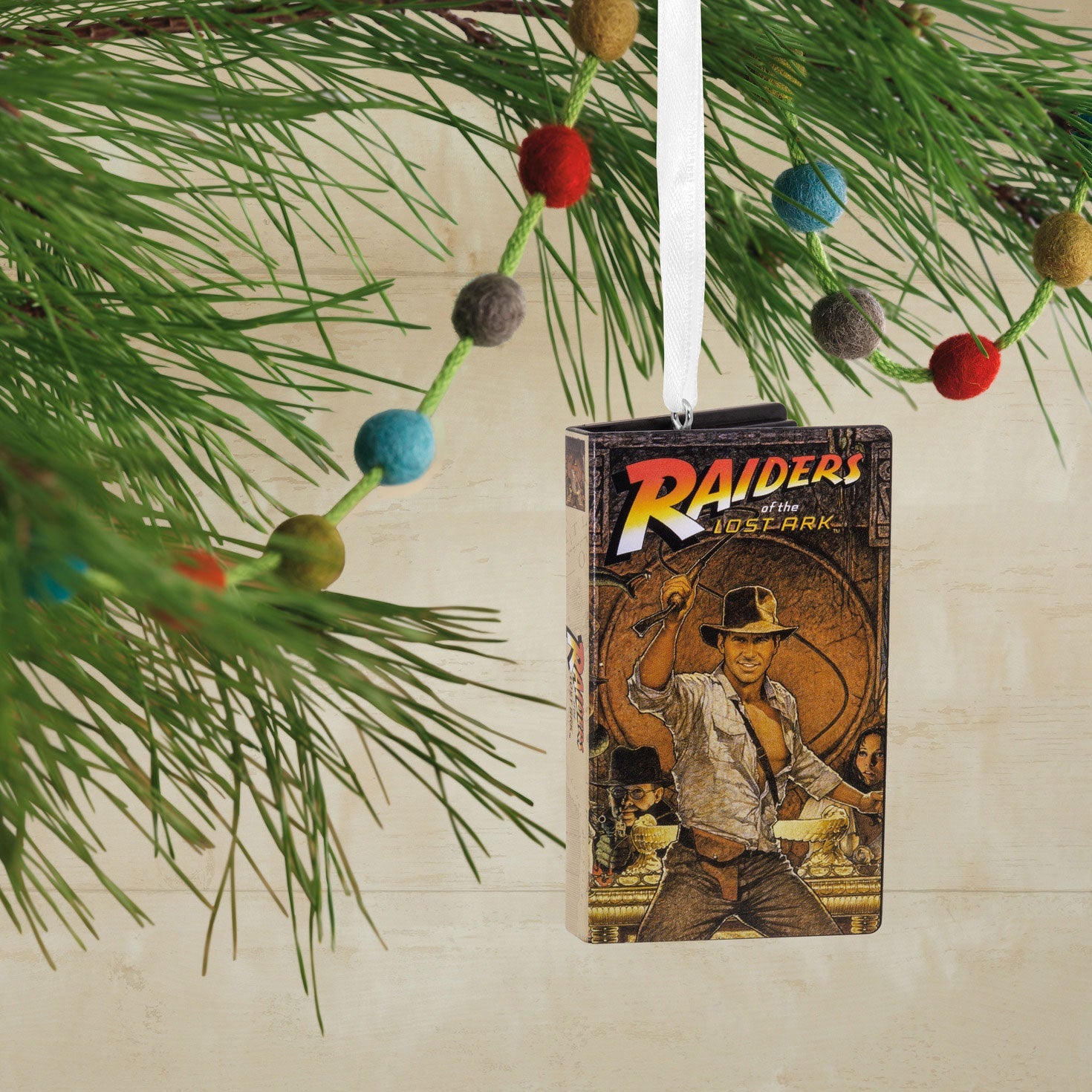 Indiana Jones Movie Retro Video Cassette Case Hallmark Ornament