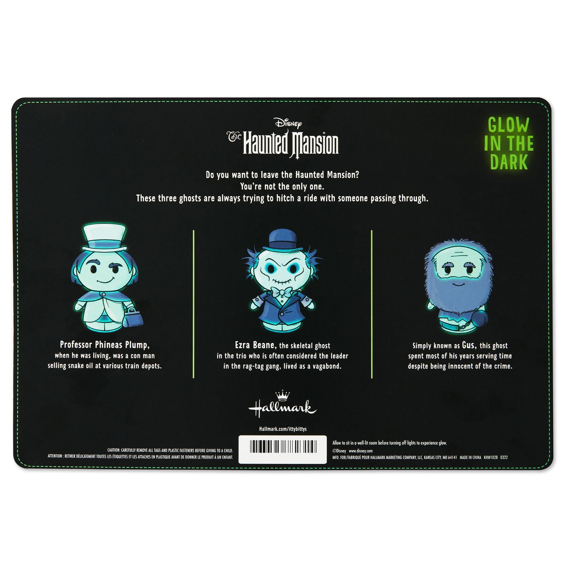 itty bittys® Disney The Haunted Mansion Ghosts Glow-in-the-Dark Plush, Set of 3