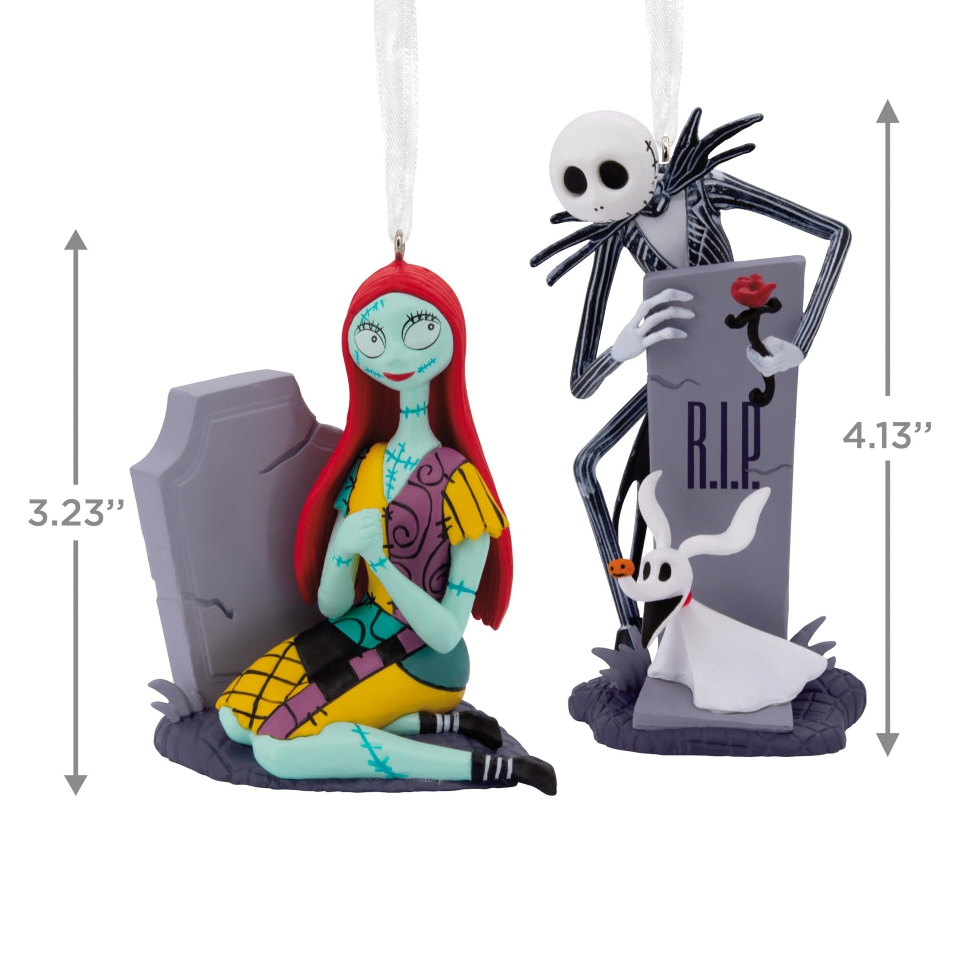 Jack and Sally with Tombstones Disney Tim Burton's The Nightmare Before Christmas Hallmark Ornaments, Set of 2