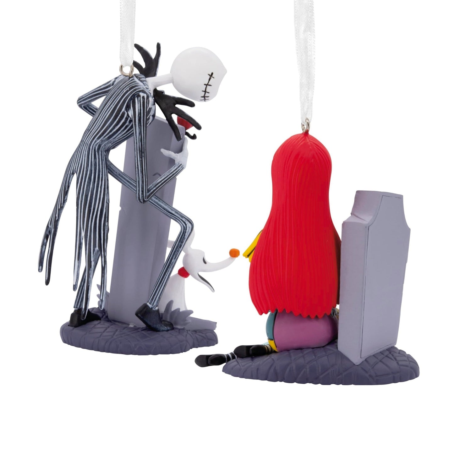 Jack and Sally with Tombstones Disney Tim Burton's The Nightmare Before Christmas Hallmark Ornaments, Set of 2