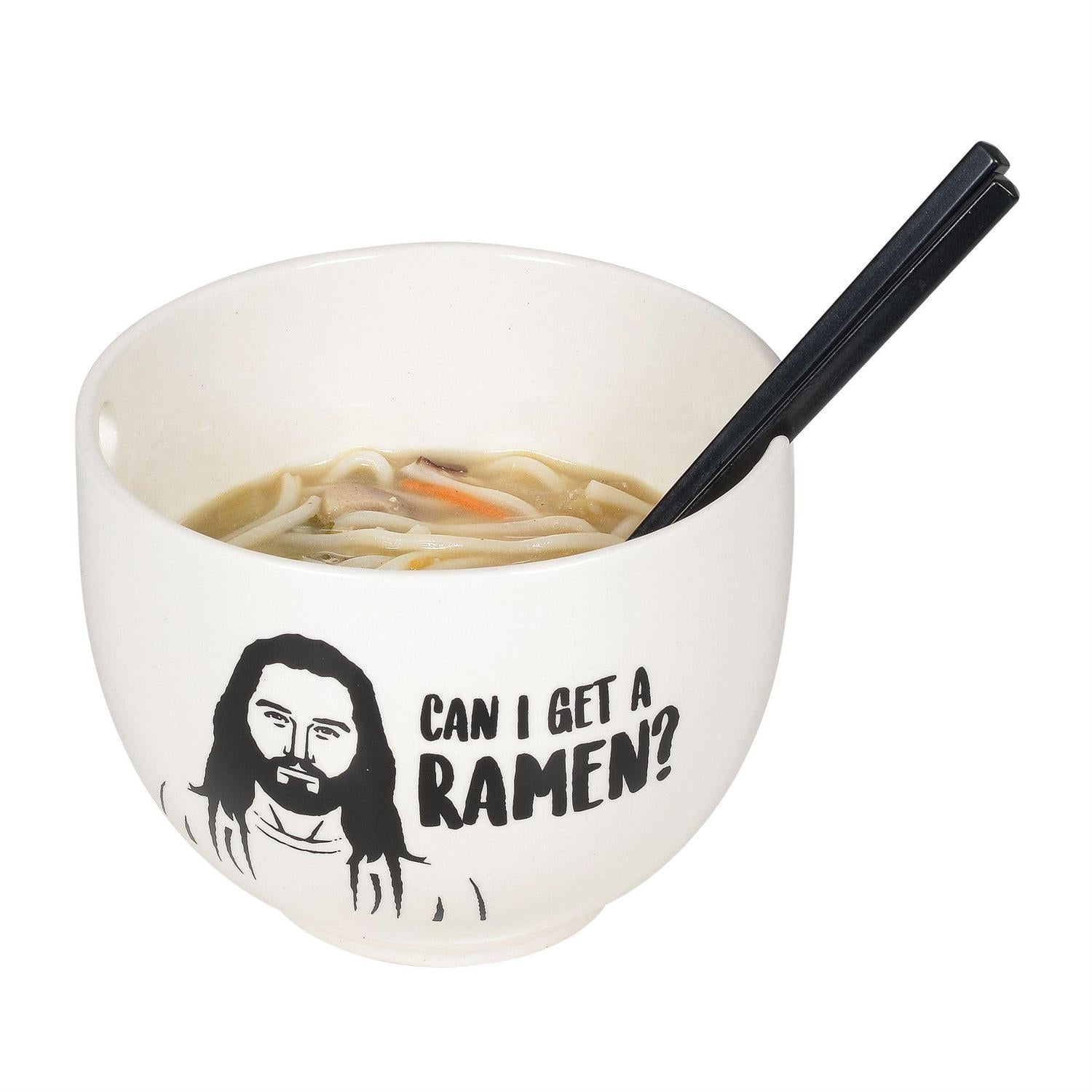 Jesus Can I Get a Ramen? Bowl and Chopsticks Set, 5.25"