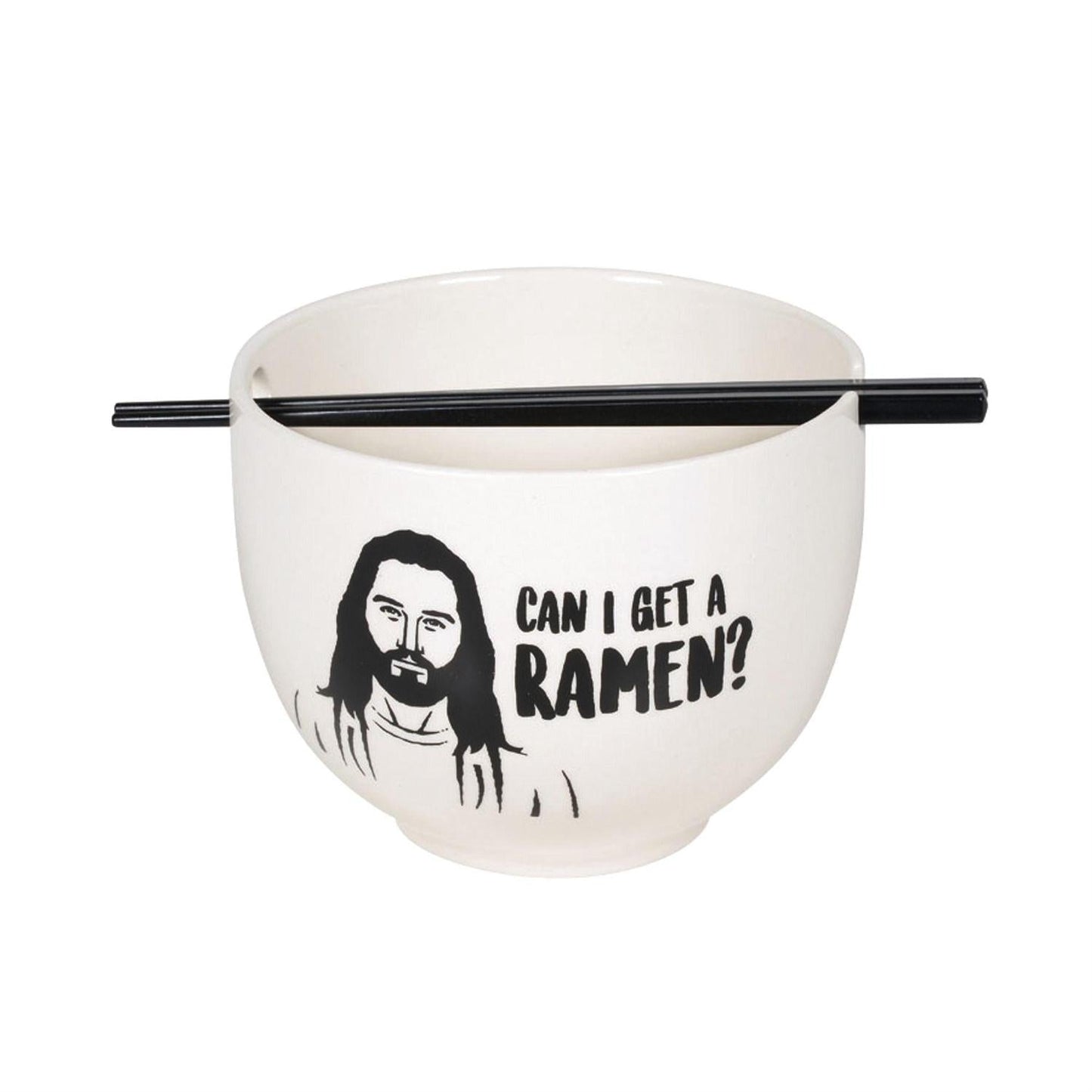 Jesus Can I Get a Ramen? Bowl and Chopsticks Set, 5.25"
