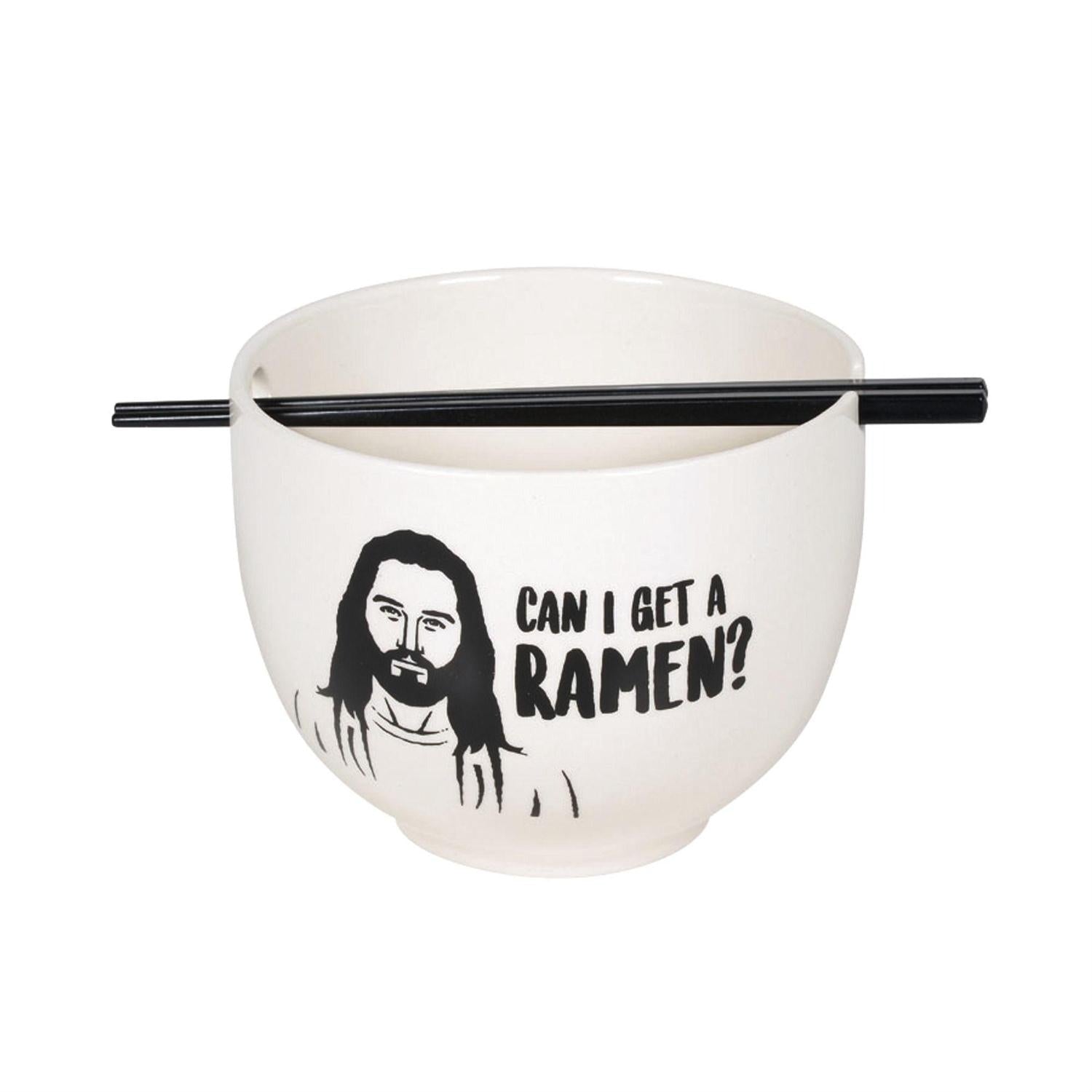 Jesus Can I Get a Ramen? Bowl and Chopsticks Set, 5.25"