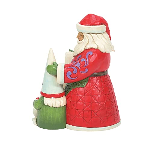 Jim Shore 2022 Dated Santa With Gnome Figurine, 7.6"