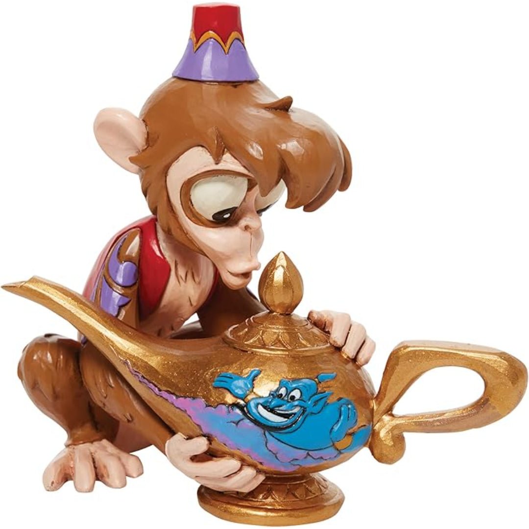 Jim Shore Disney Traditions Aladdin Abu Holding The Genie Lamp Figurine, 4.5"