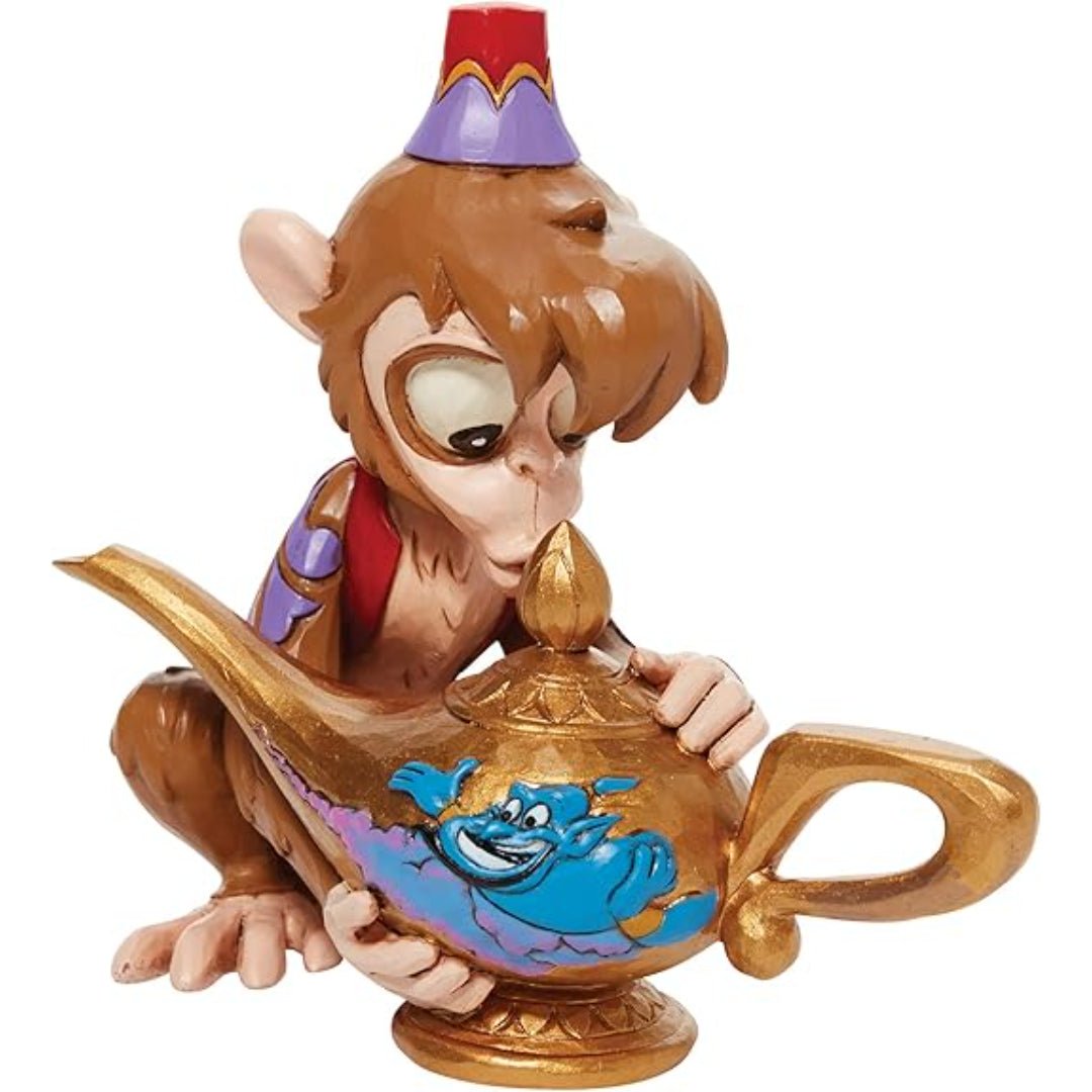 Jim Shore Disney Traditions Aladdin Abu Holding The Genie Lamp Figurine, 4.5"