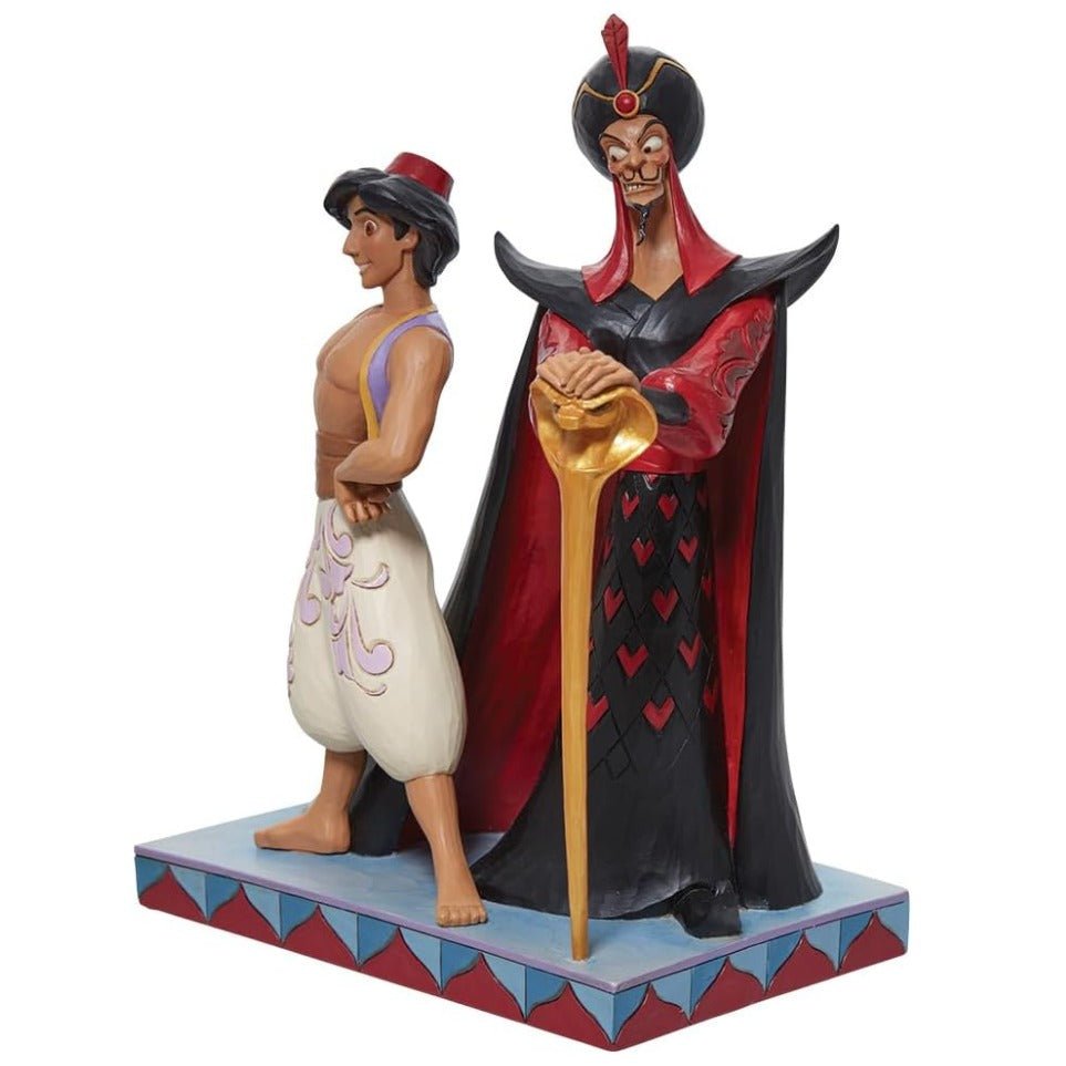 Jim Shore Disney Traditions Aladdin and Jafar Good vs Evil Figurine, 9.5"