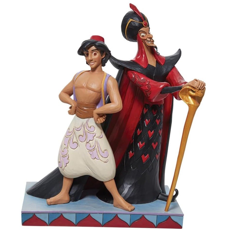 Jim Shore Disney Traditions Aladdin and Jafar Good vs Evil Figurine, 9.5"