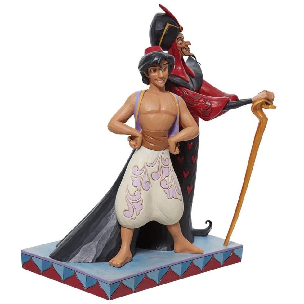 Jim Shore Disney Traditions Aladdin and Jafar Good vs Evil Figurine, 9.5"