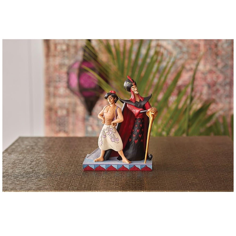 Jim Shore Disney Traditions Aladdin and Jafar Good vs Evil Figurine, 9.5"
