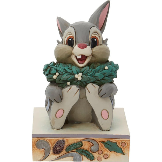 Jim Shore Disney Traditions Bambi Thumper Christmas Holly Figurine, 3.86 Inch