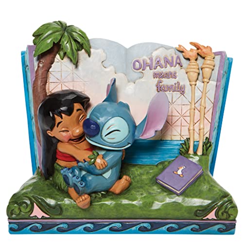 Jim Shore Disney Traditions Lilo and Stitch Story Book Ohana Family Figurine, 5.75"