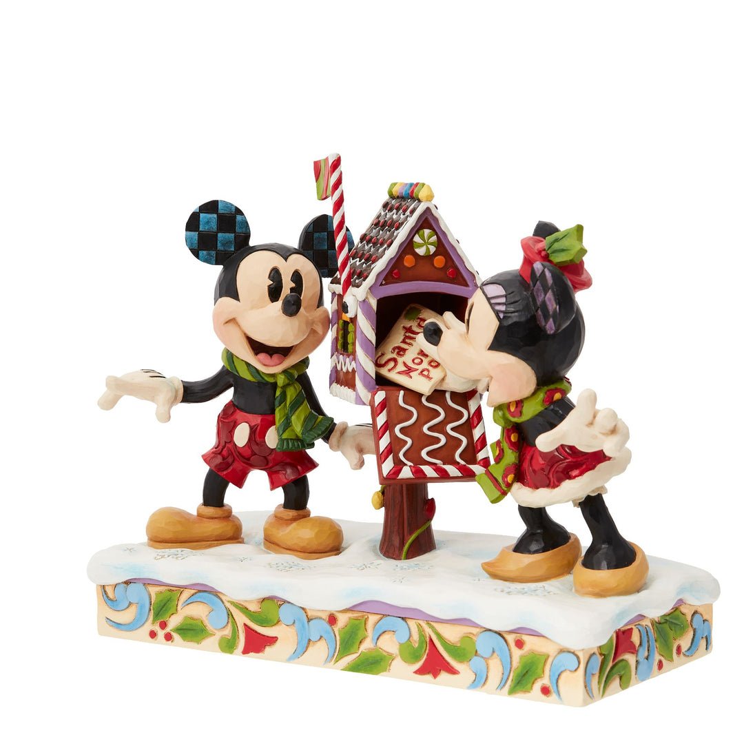 Jim Shore Disney Traditions Mickey and Minnie Mouse Letters to Santa Figurine