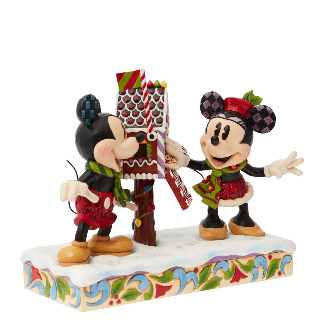 Jim Shore Disney Traditions Mickey and Minnie Mouse Letters to Santa Figurine