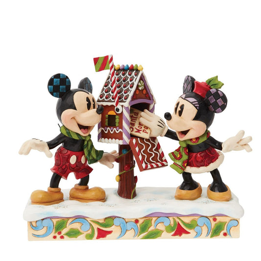 Jim Shore Disney Traditions Mickey and Minnie Mouse Letters to Santa Figurine