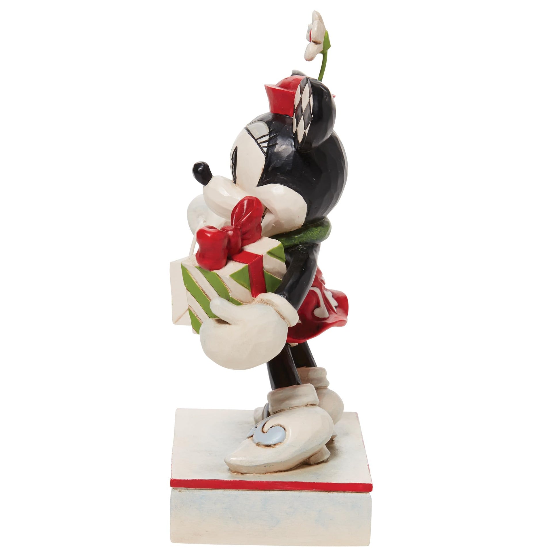 Jim Shore Disney Traditions Minnie Mouse Christmas Shopping Figurine, 5.25"