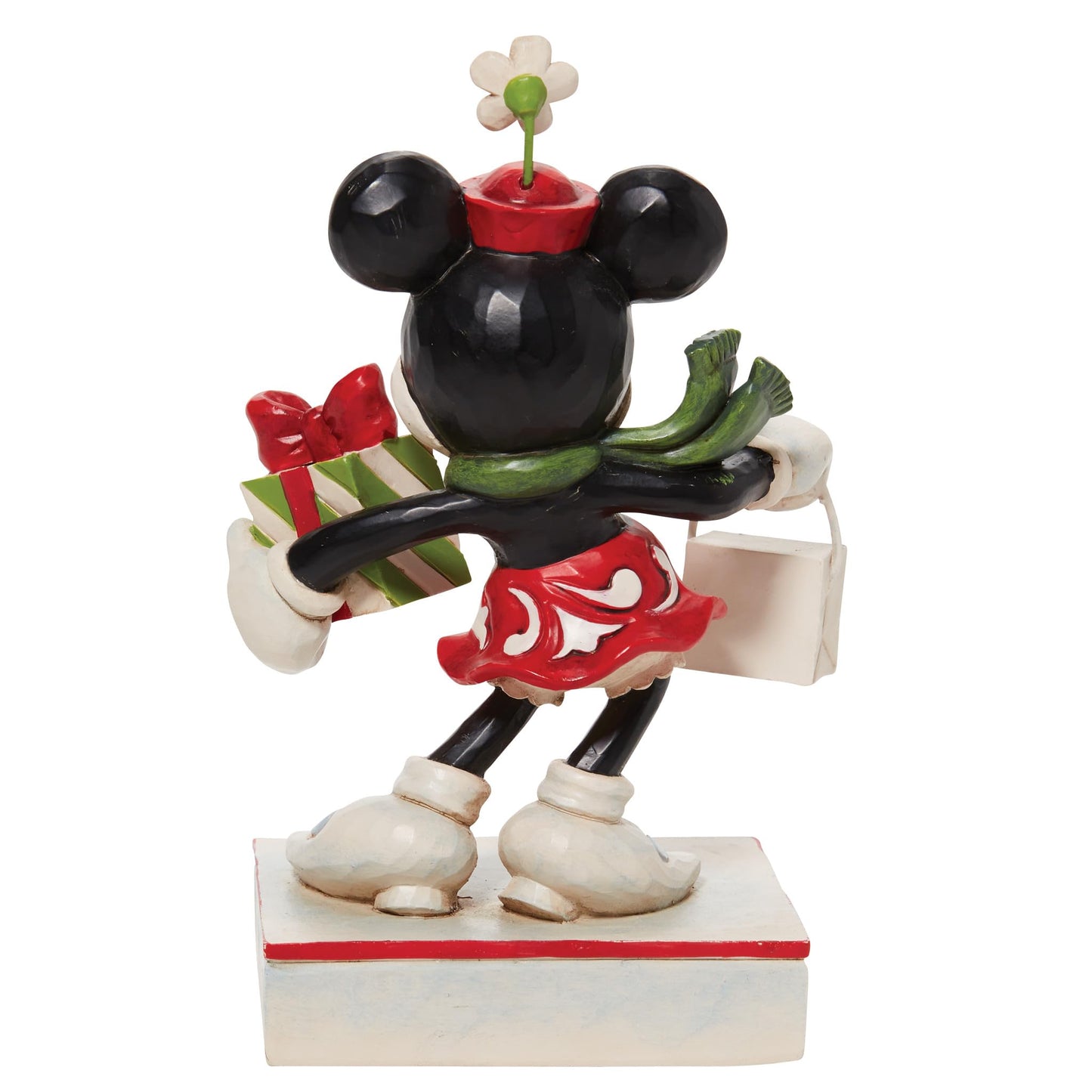 Jim Shore Disney Traditions Minnie Mouse Christmas Shopping Figurine, 5.25"