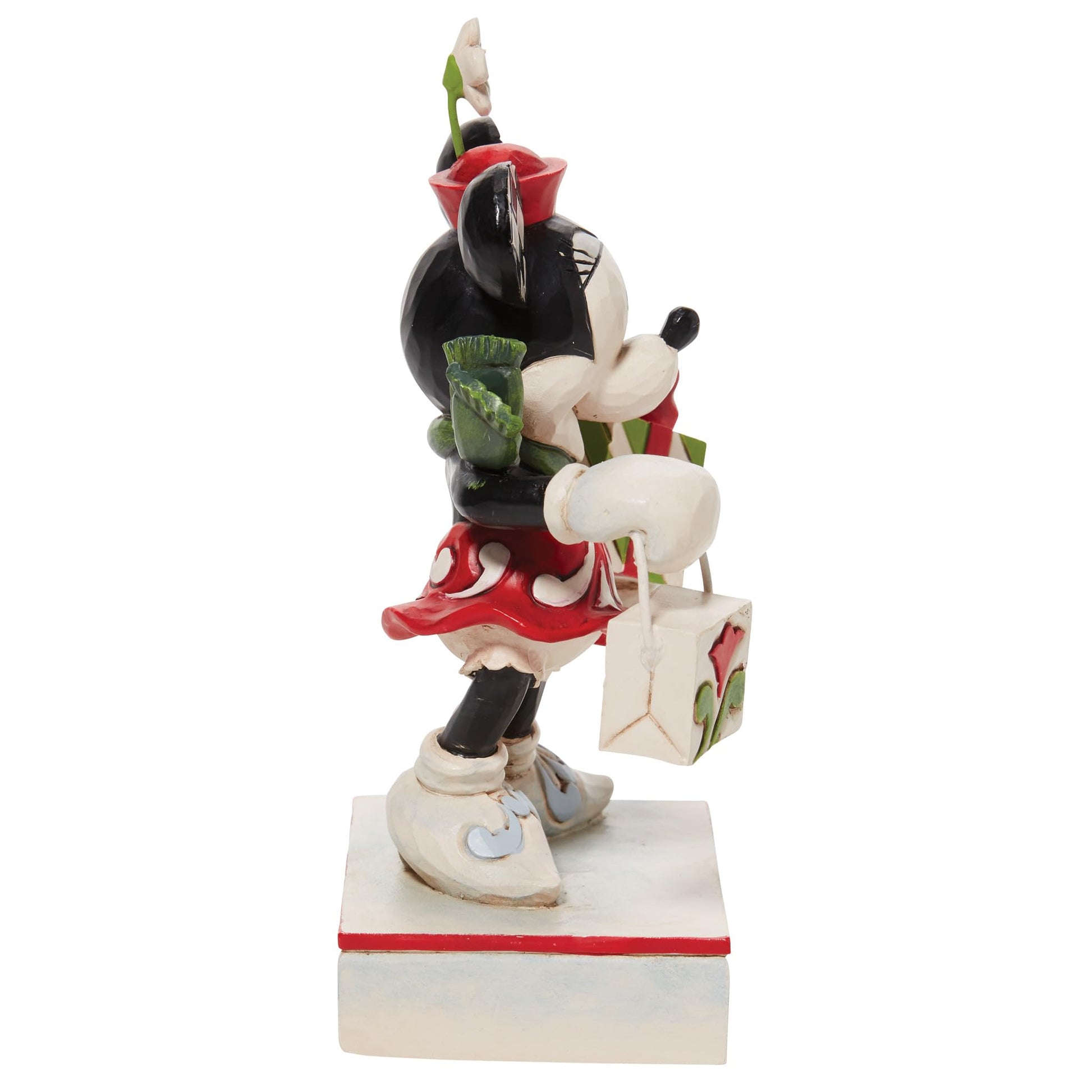 Jim Shore Disney Traditions Minnie Mouse Christmas Shopping Figurine, 5.25"