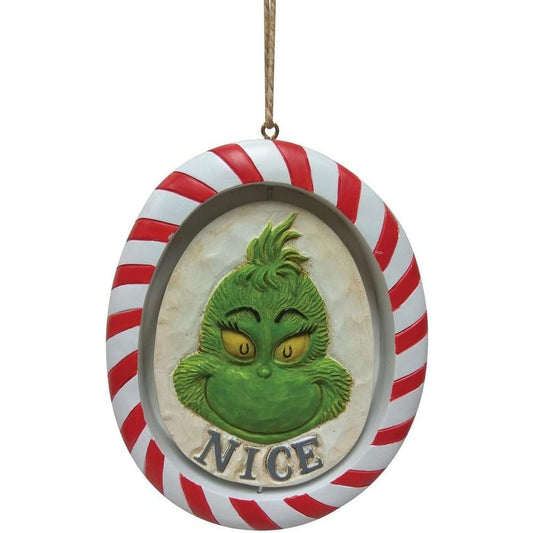 Jim Shore Dr. Seuss Grinch Naughty and Nice Rotating Ornament, 4.25