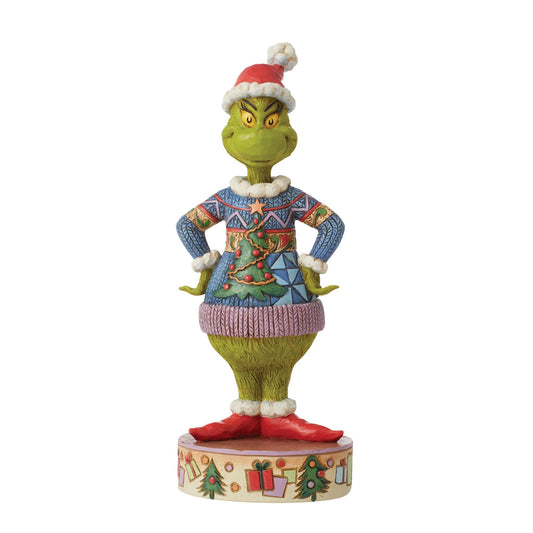 Jim Shore Dr. Seuss Grinch Ugly Christmas Sweater Figurine, 8.66"