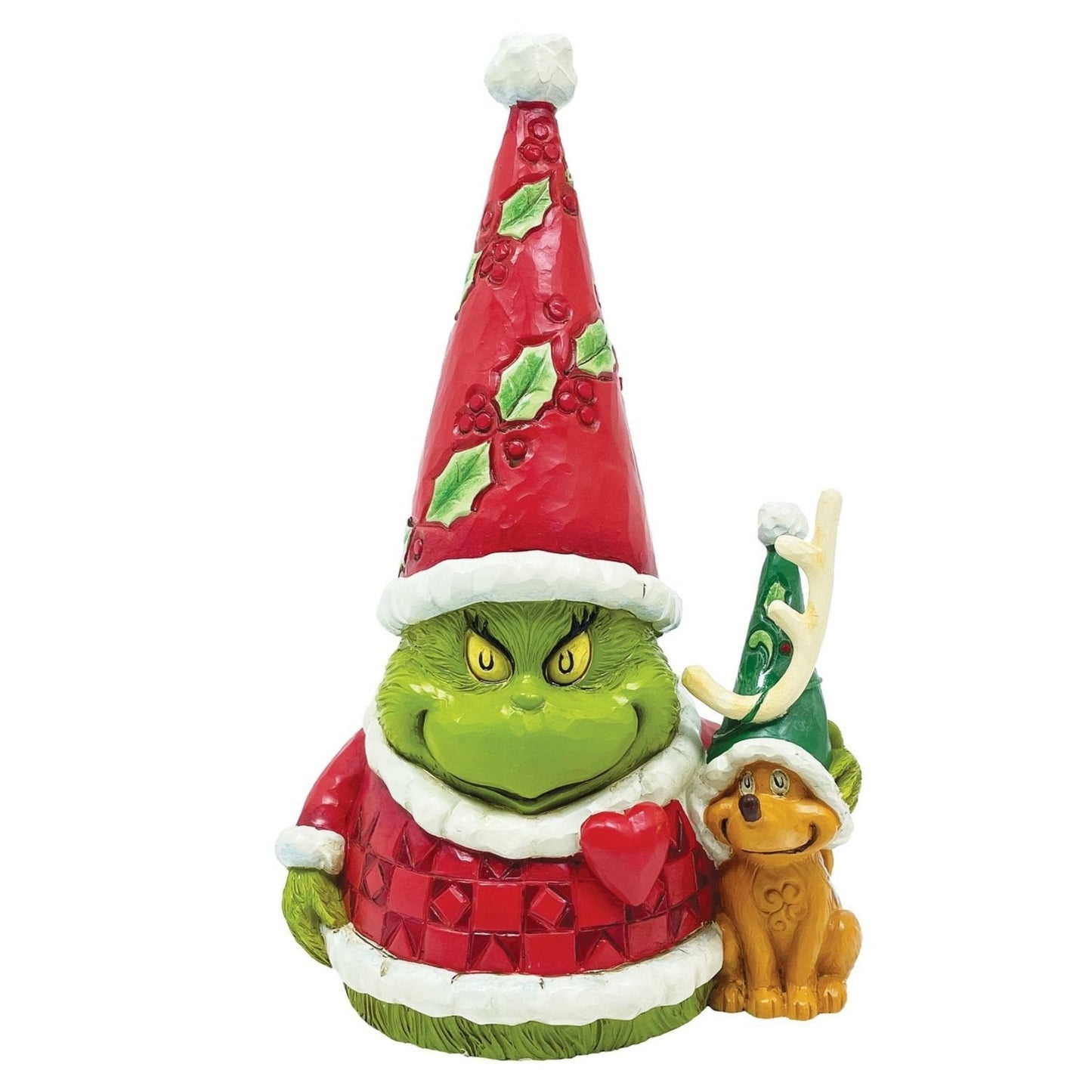 Jim Shore Dr. Seuss The Grinch and Max Gnome Figurine, 6.5"