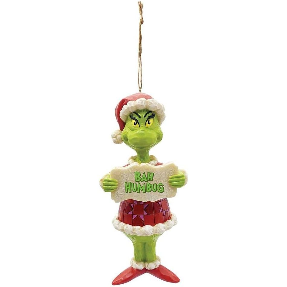 Jim Shore Dr. Seuss The Grinch Bah Humbug Hanging Ornament, 5 Inch