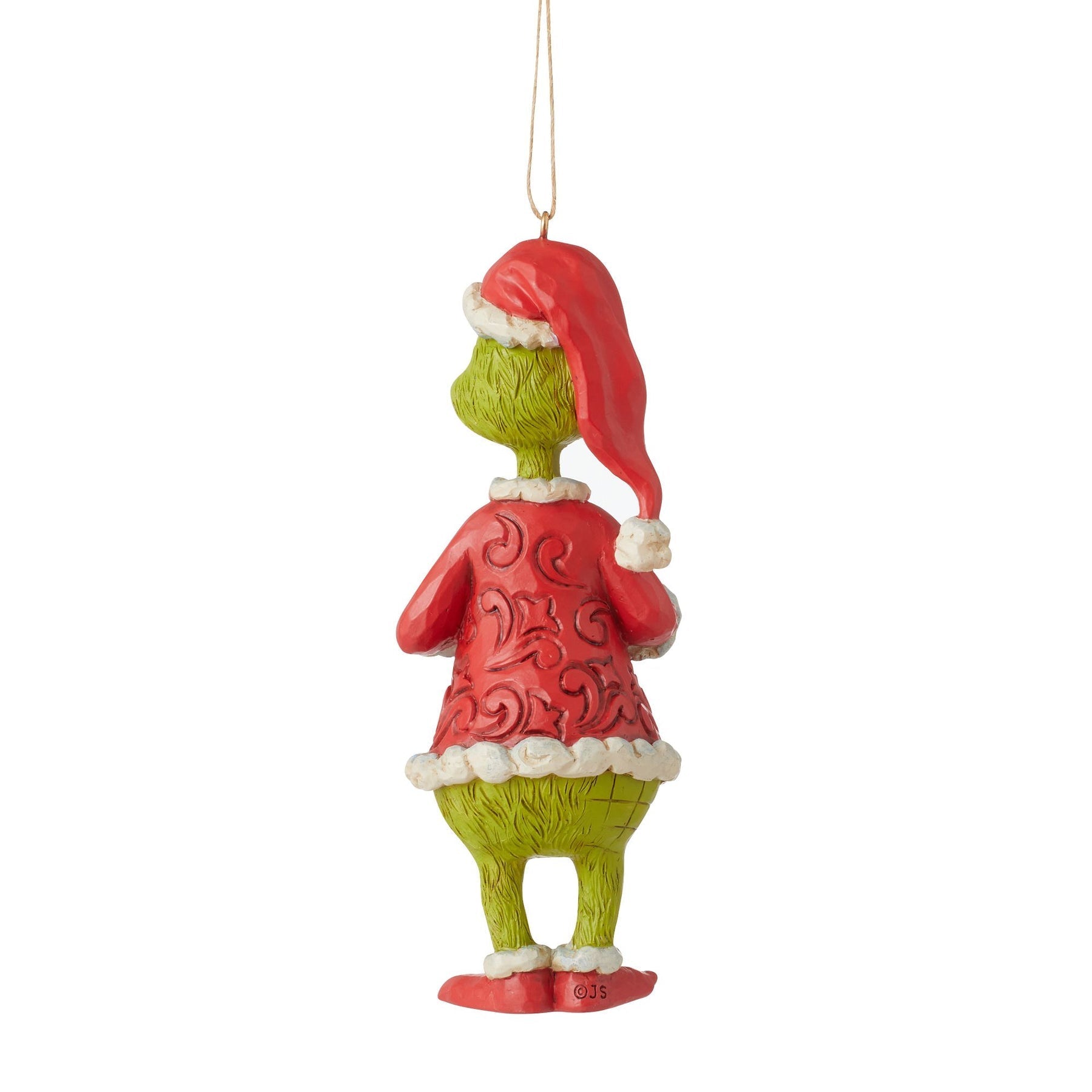 Jim Shore Dr. Seuss The Grinch Holding Candy Cane Hanging Ornament, 5"