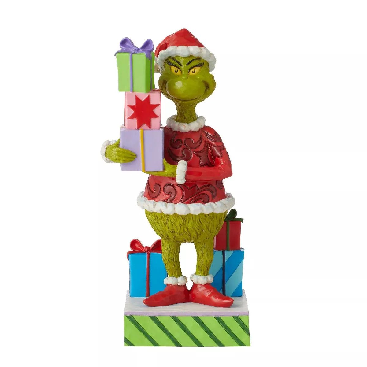 Jim Shore Dr. Seuss The Grinch Holding Presents Figurine, 8"