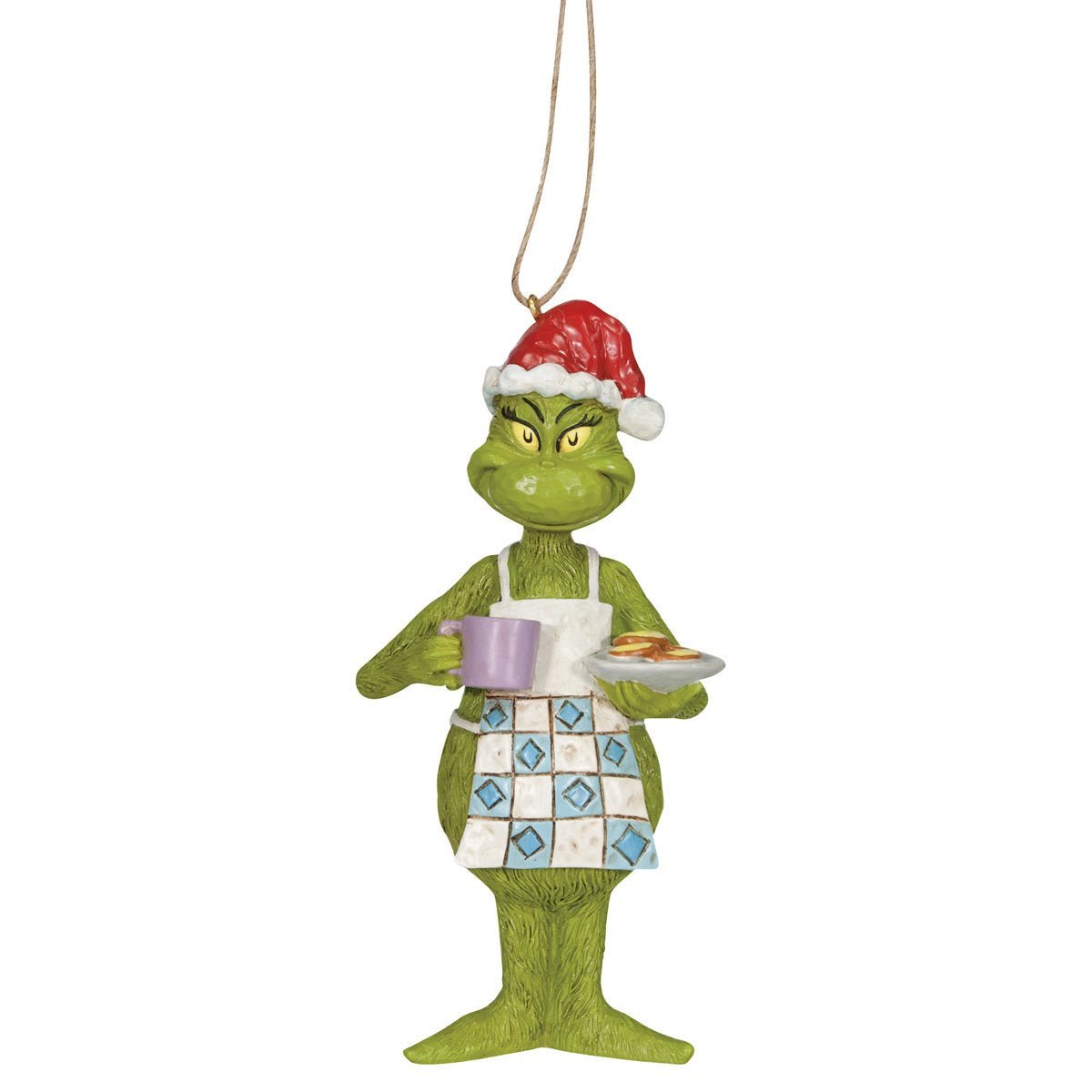 Jim Shore Dr. Seuss The Grinch in Apron with Cookies Hanging Ornament, 5.25"