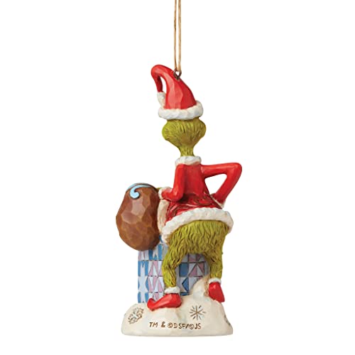 Jim Shore Dr. Seuss The Grinch in Chimney Ornament, 5 Inch