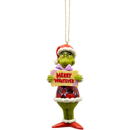 Jim Shore Dr. Seuss The Grinch Merry Whatever Hanging Ornament, 5"