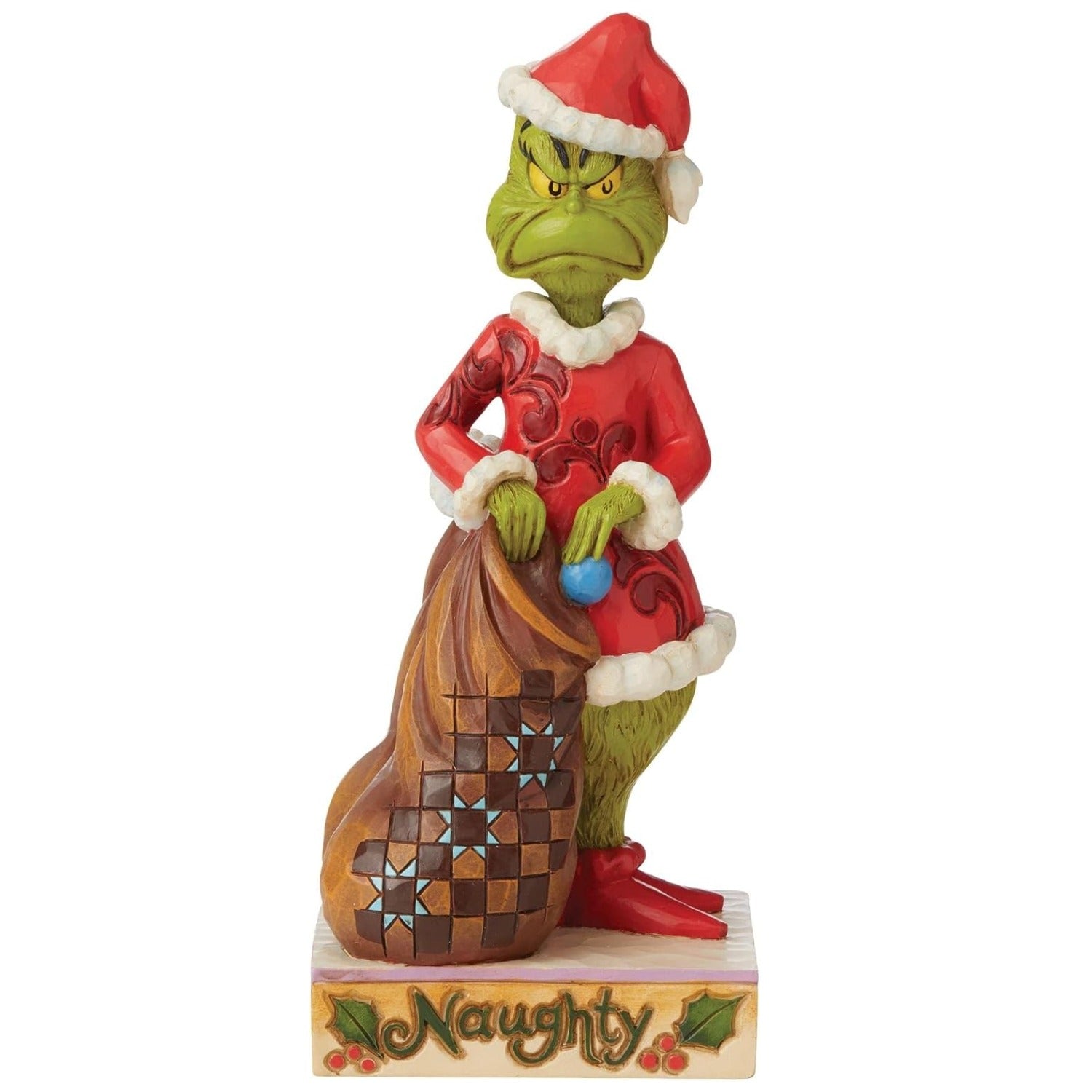Jim Shore Dr. Seuss The Grinch Naughty and Nice Double Sided Figurine, 8.27 Inch