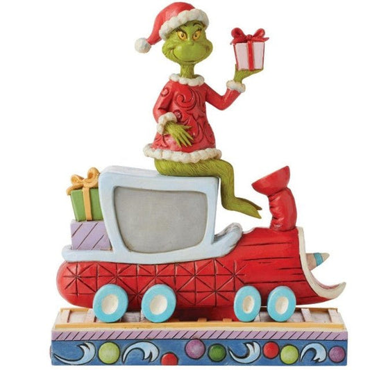 Jim Shore Dr. Seuss The Grinch on Train Figurine, 8"