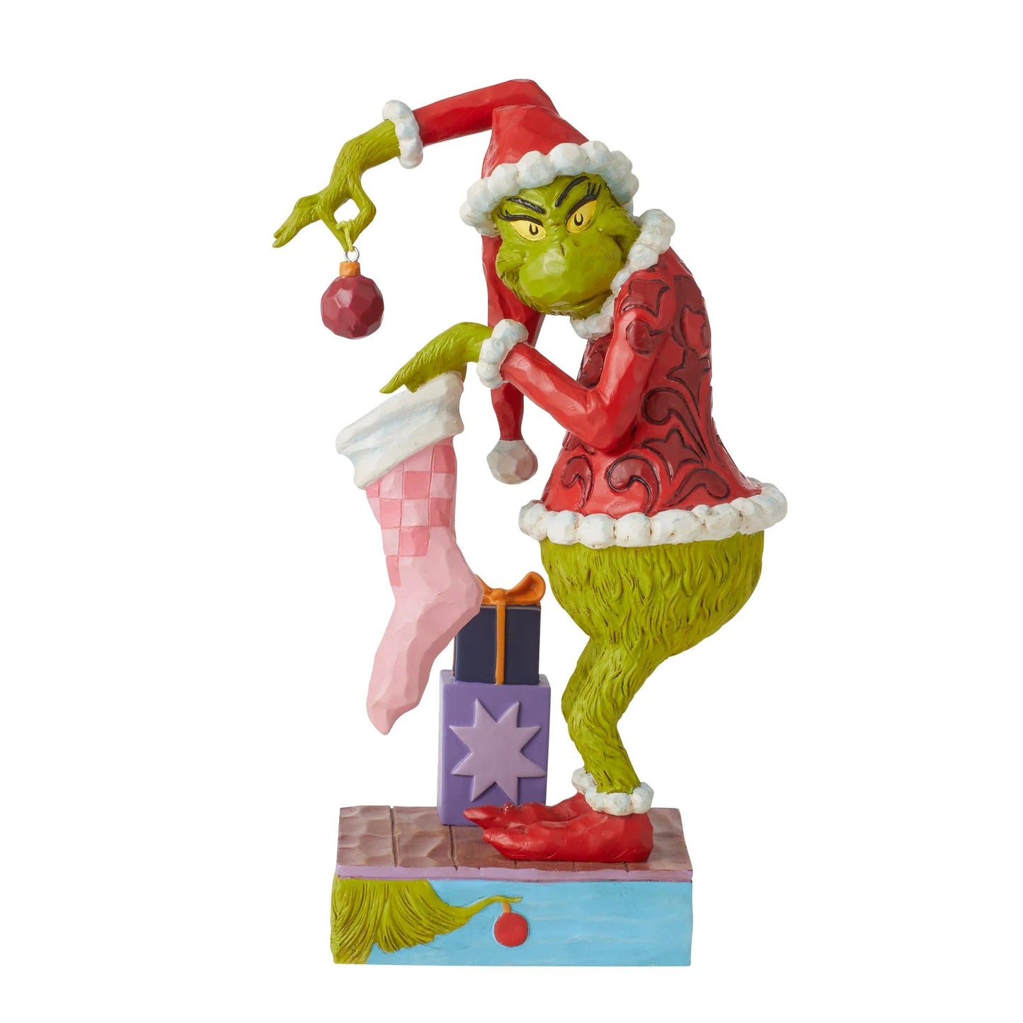 Jim Shore Dr. Seuss The Grinch Stealing Ornament Figurine, 7.6"