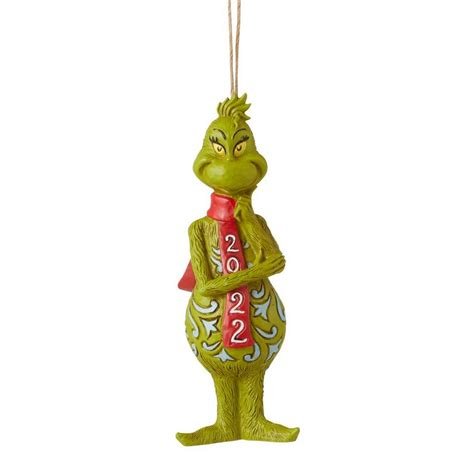 Jim Shore Grinch Dated 2022 Hanging Ornament, 5"