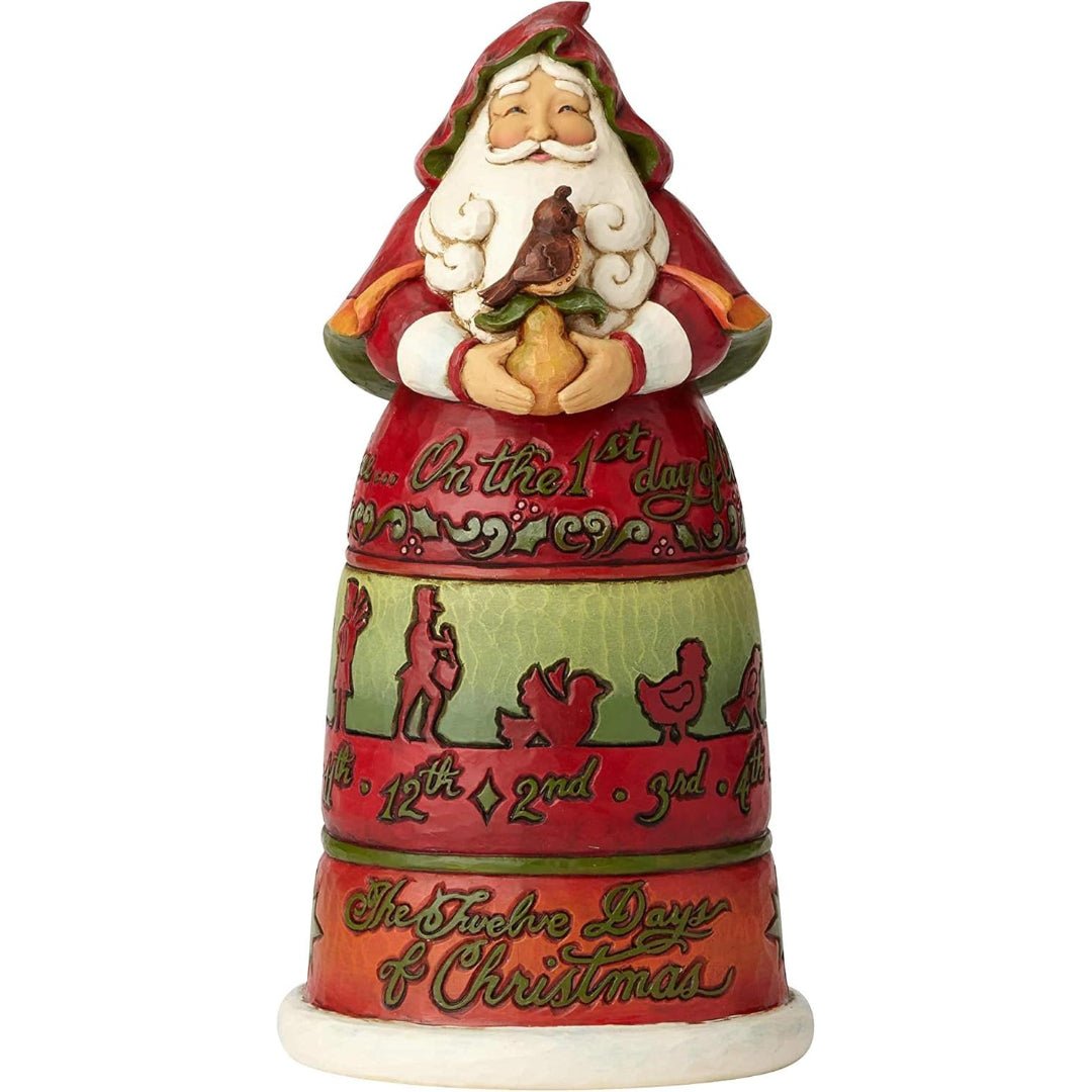 Jim Shore Heartwood Creek 12 Days of Christmas Santa Figurine, 10.2"