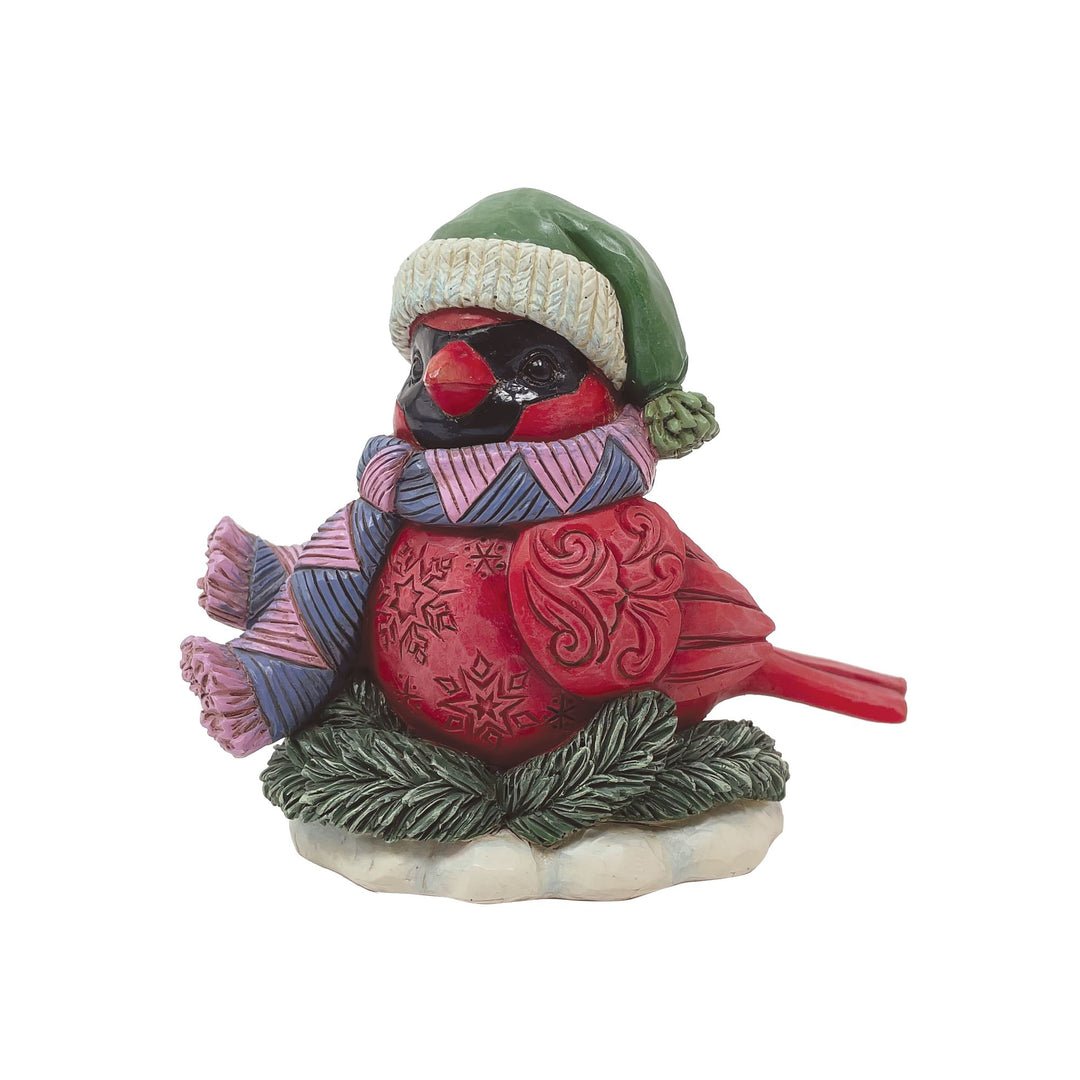 Jim Shore Heartwood Creek Christmas Cardinal in Scarf Miniature Figurine, 3.2 Inch