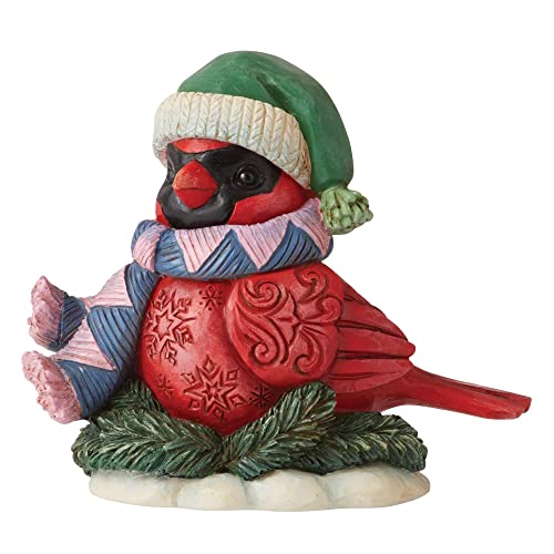 Jim Shore Heartwood Creek Christmas Cardinal in Scarf Miniature Figurine, 3.2 Inch