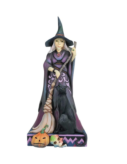 Jim Shore Heartwood Creek Four Seasons Two - Sided Spooky and Sweet Witch Figurine, 10.5"