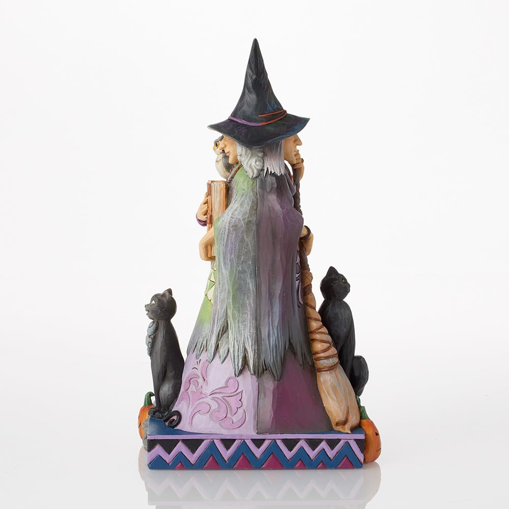 Jim Shore Heartwood Creek Four Seasons Two - Sided Spooky and Sweet Witch Figurine, 10.5"