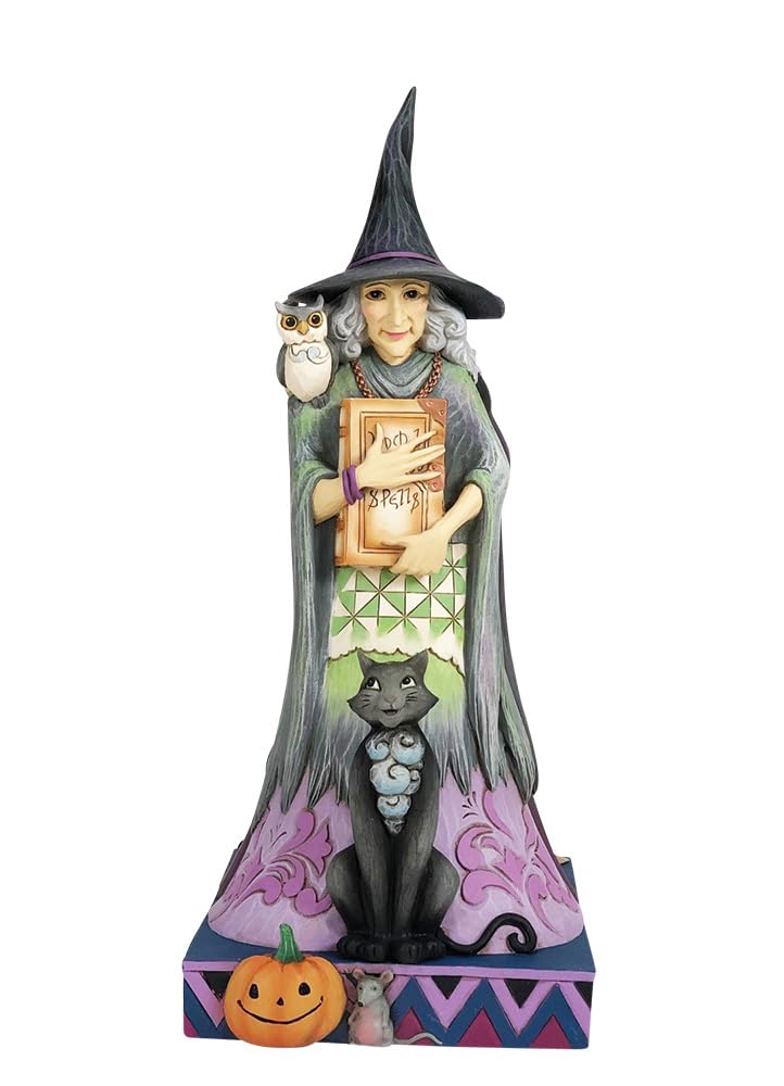 Jim Shore Heartwood Creek Four Seasons Two - Sided Spooky and Sweet Witch Figurine, 10.5"