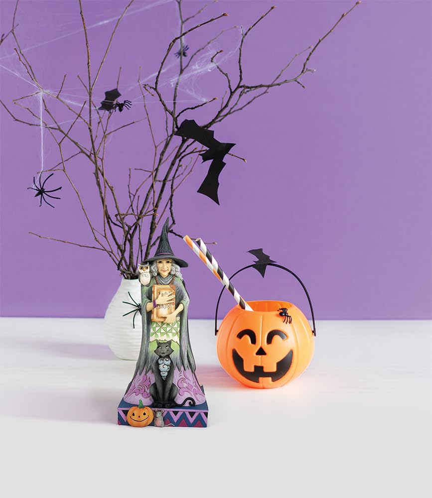 Jim Shore Heartwood Creek Four Seasons Two - Sided Spooky and Sweet Witch Figurine, 10.5"