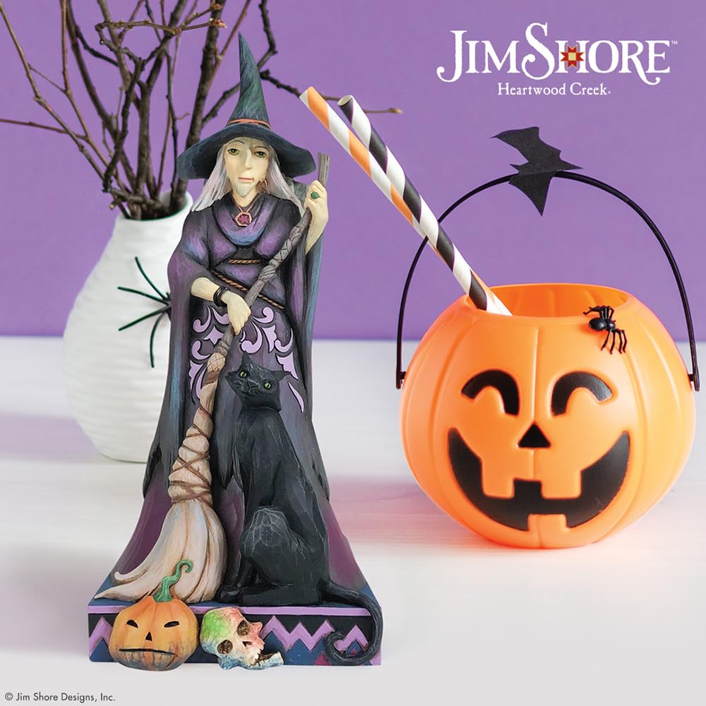 Jim Shore Heartwood Creek Four Seasons Two - Sided Spooky and Sweet Witch Figurine, 10.5"