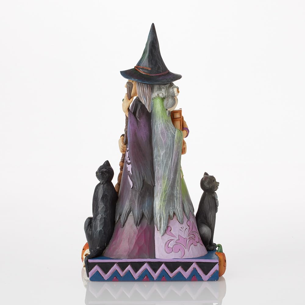 Jim Shore Heartwood Creek Four Seasons Two - Sided Spooky and Sweet Witch Figurine, 10.5"