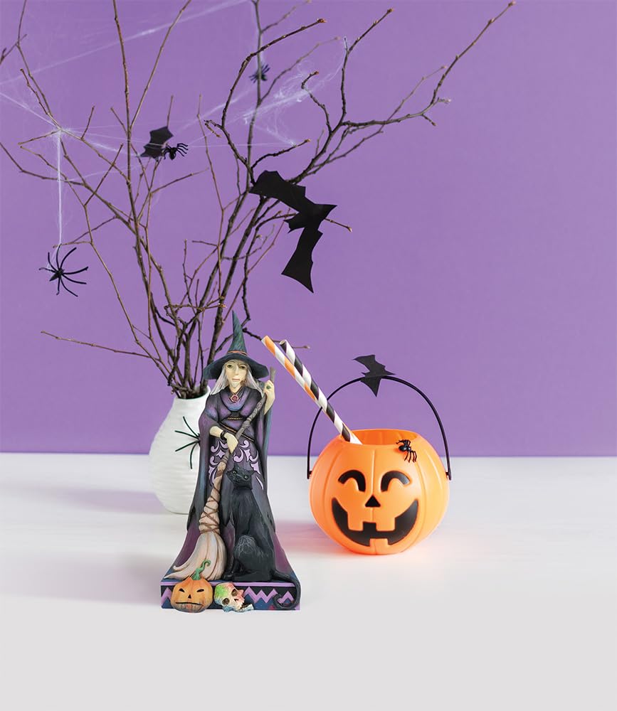 Jim Shore Heartwood Creek Four Seasons Two - Sided Spooky and Sweet Witch Figurine, 10.5"