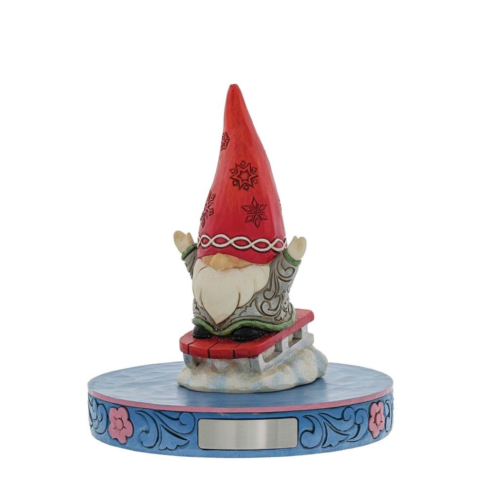 Jim Shore Heartwood Creek Gnome Sledding Figurine, 5.31 Inch