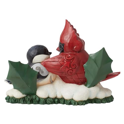 Jim Shore Heartwood Creek "Holiday Gathering" Cardinal & Chickadee Figurine, 6"